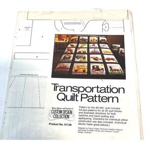 Transportation Quilt Pattern 66"x84" Better Homes & Gardens Custom Design Collec
